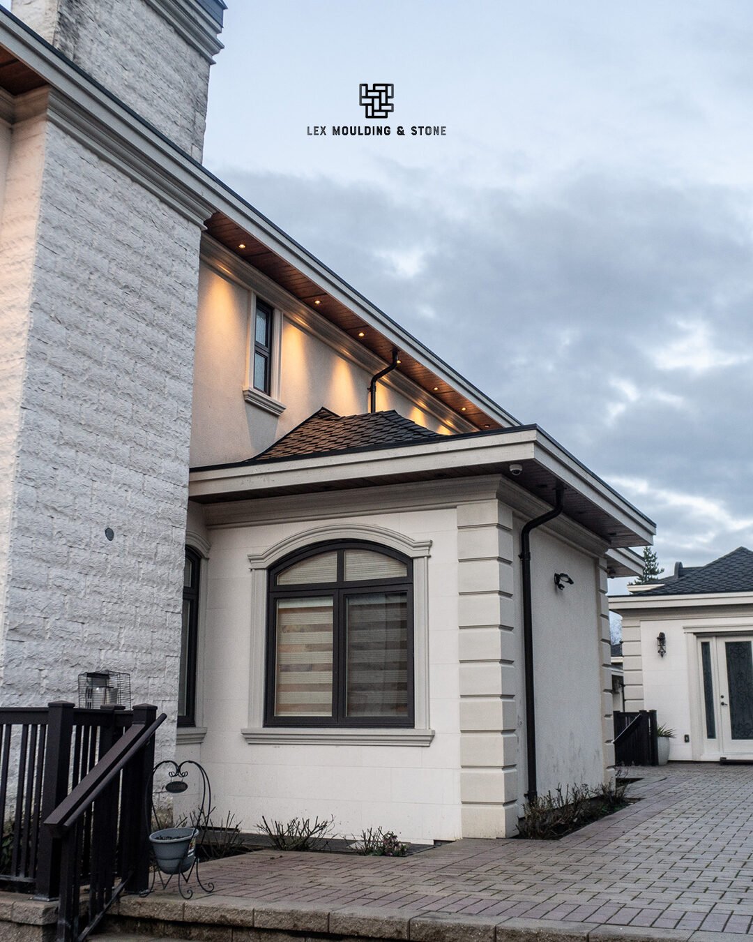 Custom home with stone façade